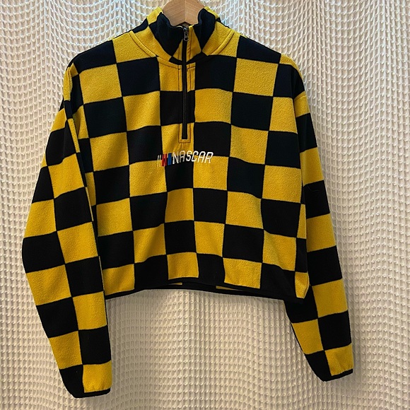 Urban Outfitters Tops - NASCAR Checkered 1/4 Zip Crop Top